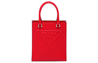 PRADA Leather Tote Bag, Shopping Bag, Handbag Women's Red