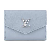 LOUIS VUITTON Calfskin Wallet Mini Women's Washed Blue