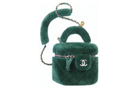 CHANEL Plush Small Box Bag Handbag Women's Green