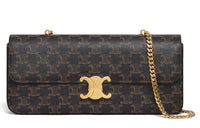 CELINE Triumph Gate Triomphe Canvas Chain Shoulder Bag Handbag Women's Tawny
