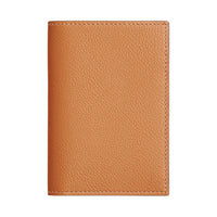 HERMES MC2 Cow Leather Card Clip Card Holder Men's Apricot
