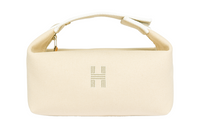 HERMES Bride-a-Brac Cotton Storage Bags Toiletry Bags Small Size Women's Ecru