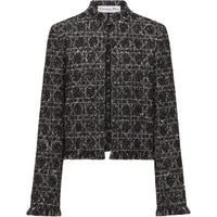 DIOR FW24 Cropped Coats Women's Black White Mixed Color