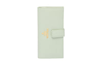 PRADA Saffiano Leather Wallet Large Size Women's Aqua Green