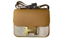 HERMES Constance Epsom Leather Shoulder Bag, Crossbody Bag Women's 2S Sesame