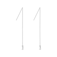 SAINT LAURENT Brass Earrings Women's Silver