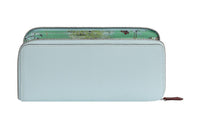 HERMES Silk'In Epsom Calfskin Wallet Women's Dusty Blue/Mint Green
