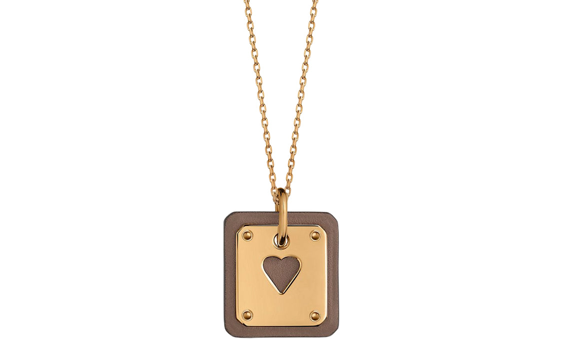 HERMES As De Coeur Calfskin Necklaces Women's