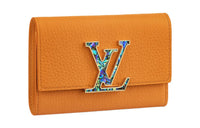 LOUIS VUITTON Capucines Taurillon Leather Wallet Large Size Women's Yellow