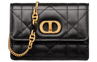 DIOR Sheepskin Crossbody Bag Shoulder Bag Women's Black