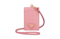 PRADA Saffiano Leather Card Holder Women's Pink