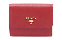 PRADA Leather Wallet Women's Red