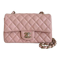 CHANEL Lambskin Crossbody Bag Shoulder Bag Mini Women's Pink