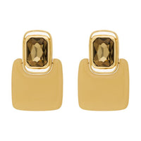 SAINT LAURENT Metal, Glass, Resin Earrings Women's Brown