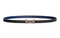 HERMES Leather Belts Women's Black/Sapphire Blue