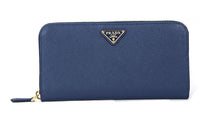 PRADA Cow Leather Wallet Unisex Dark Blue