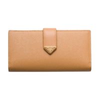 PRADA Saffiano Leather Wallet Women's Neutral Color