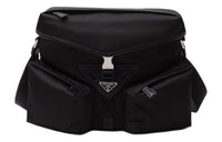 PRADA Recycled Nylon With Patchwork Leather Crossbody Bag Shoulder Bag Men's Black