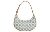 CELINE Canvas With Calfskin Trim Shoulder Bag Handbag Shoulder Bag Women's Green/White