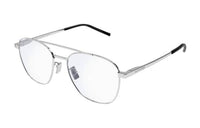 SAINT LAURENT Metal Aviator Eyeglass Frames Unisex Silver