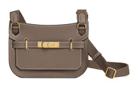 HERMES Jypsiere Evercolor Leather Shoulder Bag Crossbody Bag Mini Women's Elephant Gray