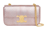 CELINE Snake Leather Crossbody Bag Shoulder Bag Women's Ice Rose