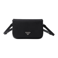 PRADA Leather Shoulder Bag Crossbody Bag Mini Women's Black