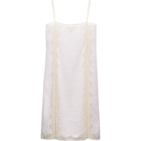 PRADA Lace trimmed Linen Midi Dress