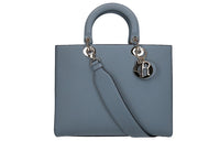 DIOR Calfskin Shoulder Bag Crossbody Bag Handbag Women's Blue