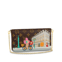 LOUIS VUITTON Félicie Pochette Vivienne Holiday Monogram Canvas/Pink