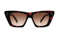 CELINE Acetate Irregular Shape Sunglasses Women's Tortoiseshell