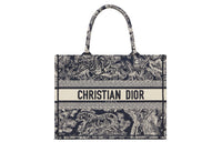 DIOR Medium DIOR Book Tote-Blue And Ecru Toile De Jouy Reverse Embroidery
