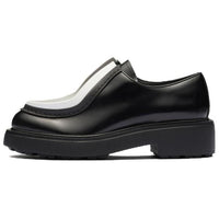 PRADA Women's Brushed Leather Lace-Up 'Hidden Laces - Black White'