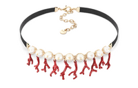 DIOR Logo Engraved Embellished Necklace