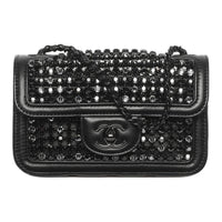 CHANEL Lambskin Shoulder Bag Crossbody Bag Mini Women's Black