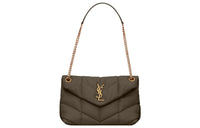 SAINT LAURENT PUFFER Sheepskin Crossbody Bag Shoulder Bag Women's Brown