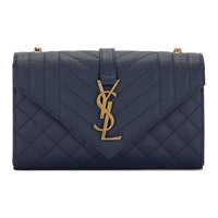 SAINT LAURENT Grained Lambskin Envelope Bag Shoulder Bag Crossbody Bag Regular Women's Blue