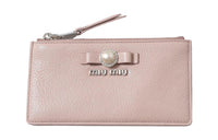 MIU MIU Sheepskin Coin Purses Card Holders Women's Pink