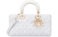 DIOR Lady D-JOY Technical Fabric Handbags Shoulder Bag Crossbody Bag Women's White