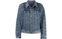 SAINT LAURENT Eyelet-embellished Denim Jacket