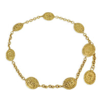 CHANEL Logo Design Gold-Plated Waist Chains Women's Gold