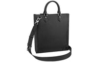 LOUIS VUITTON Wrinkle-Free Cow Leather Handbag Handbag Regular Men's Black
