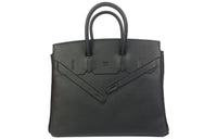 HERMES Birkin Swift Leather Birkin Bag Shadow Handbag Regular Women's Noir Black