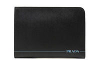 PRADA Calfskin Clutch Men's Black