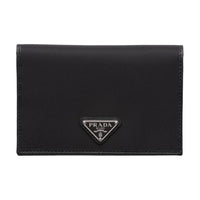 PRADA Recycled Nylon With Saffiano Leather Accents Passport Holder Men's Black