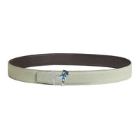 HERMES Palladium-Plated Leather Belts Unisex Ash Gray/Light Green Width: 3.2cm