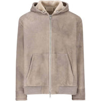 PRADA FW24 Leather Jacket Men's Gray Pink