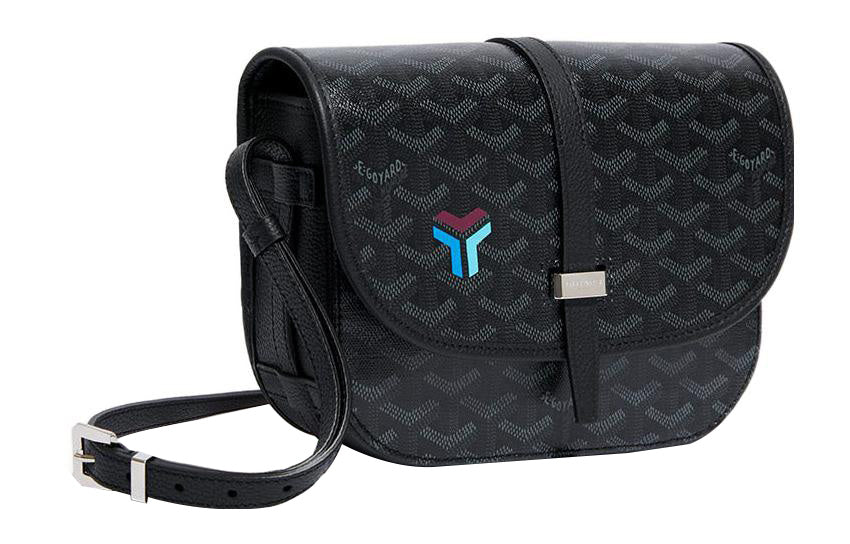GOYARD Belvédère Canvas With Leather Messenger Bag Shoulder Bag Women's Black