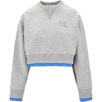 MIU MIU Logo Patch Cropped Sweatshirt