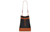 SAINT LAURENT Cow Leather Bucket Bags Shoulder Bags Women's Black